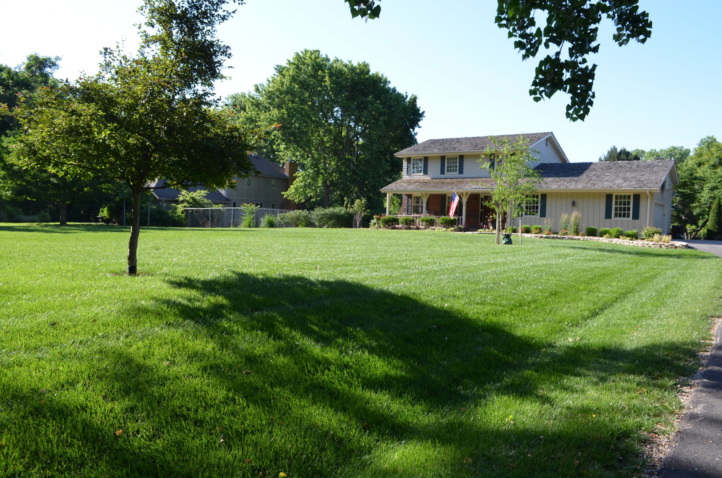 A lush green and fully maintained yard